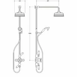 Delphi Henbury Exposed Mixer Shower With Rigid Riser Shower Kit And Fixed Head - Chrome