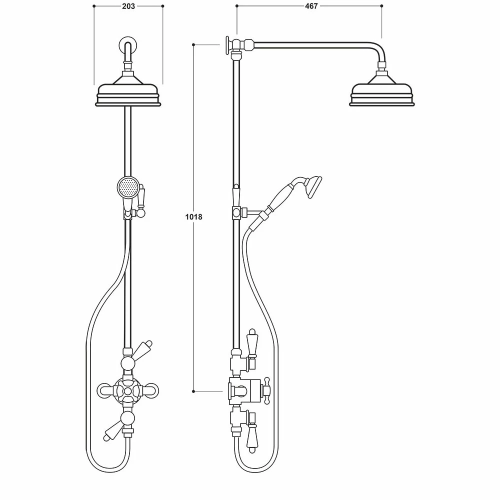 Delphi Henbury Exposed Mixer Shower With Rigid Riser Shower Kit And Fixed Head - Chrome 3 Delphi Henbury Exposed Mixer Shower With Rigid Riser Shower Kit And Fixed Head - Chrome