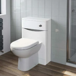 Delphi Kiev Back To Wall WC Unit 500mm Wide - White Gloss -HEATANDPLUMB Sales synergy kiev bathroom furniture sy kie01 1 1