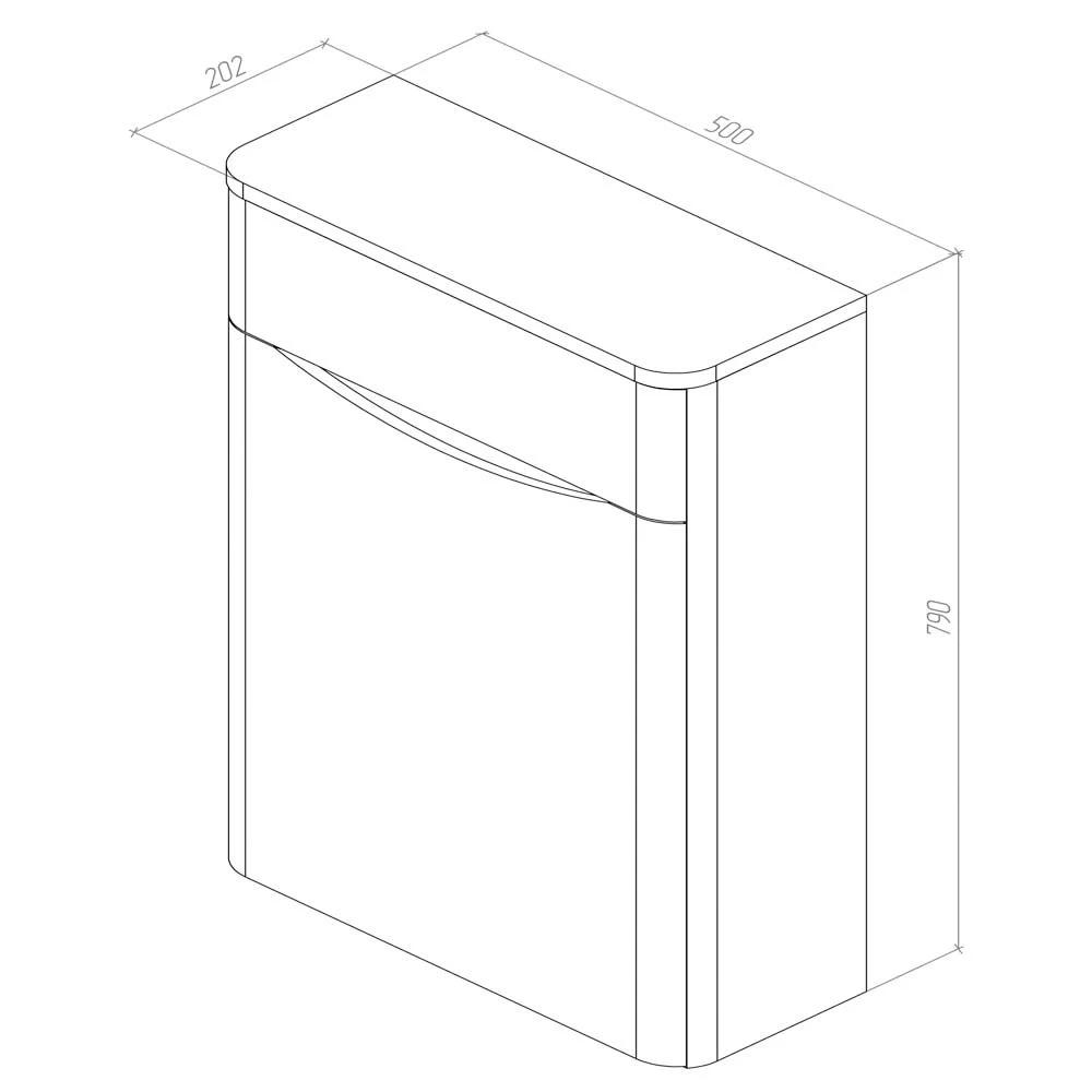 Delphi Kiev Back To Wall WC Unit 500mm Wide - Grey Matt 4 Delphi Kiev Back To Wall WC Unit 500mm Wide - Grey Matt - Image 2