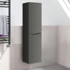 Delphi Kiev Wall Hung 2-Door Tall Unit 400mm Wide - Grey Matt 7 Delphi Kiev Wall Hung 2-Door Tall Unit 400mm Wide - Grey Matt -HEATANDPLUMB Sales synergy kiev bathroom furniture sy kie04 1 1