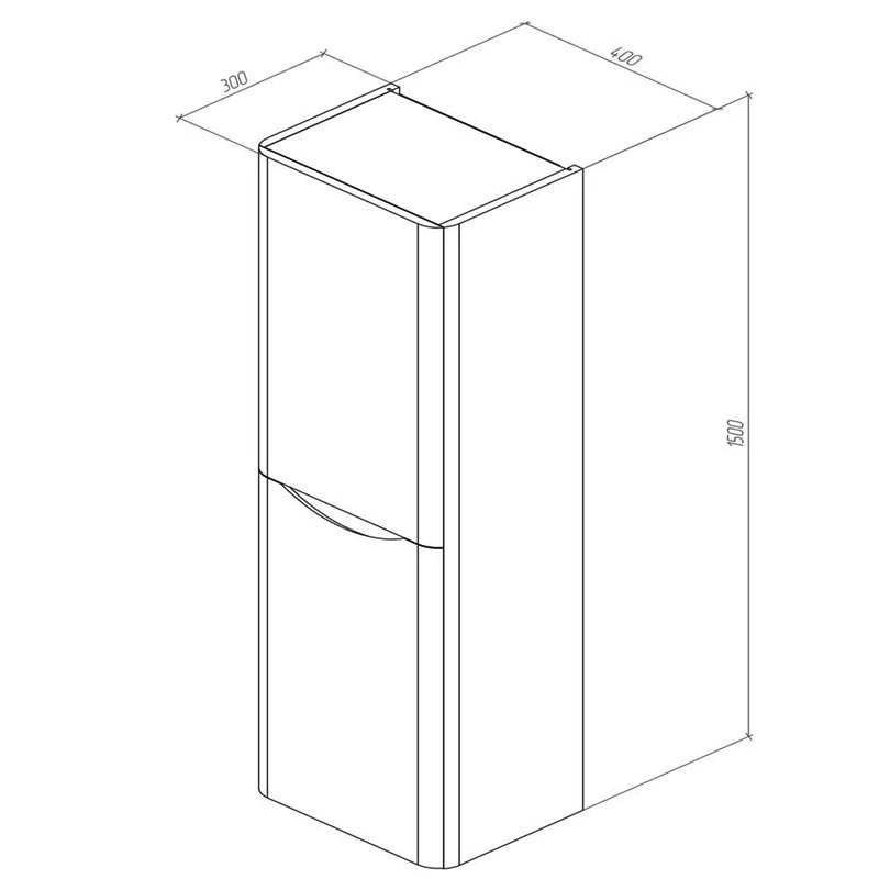 Delphi Kiev Wall Hung 2-Door Tall Unit 400mm Wide - Dark Wood 4 Delphi Kiev Wall Hung 2-Door Tall Unit 400mm Wide - Dark Wood - Image 2