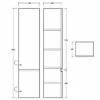 Delphi Linea Wall Hung 2-Door Tall Unit 350mm Wide - Gloss Grey -HEATANDPLUMB Sales synergy linea bathroom furniture sy bcb353gy
