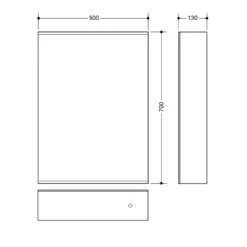 Delphi Virgo Alu Mirrored Bathroom Cabinet With Demister Pad And Shaver Socket 700mm H X 500mm W 9 Delphi Virgo Alu Mirrored Bathroom Cabinet With Demister Pad And Shaver Socket 700mm H X 500mm W -HEATANDPLUMB Sales synergy virgo alu bathroom cabinet sy ac 8n 1 1