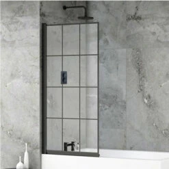 Delphi Vodas 6 Stella Square Hinged Bathscreen 1400mm H X 800mm W - 6mm Glass