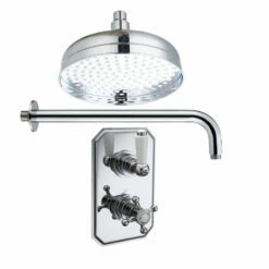 Delphi Everi Thermostatic Dual Concealed Mixer Shower With Fixed Shower Head - Chrome