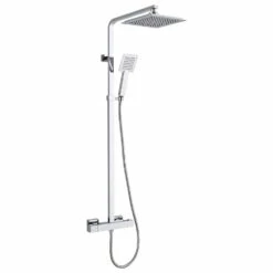Delphi Zacha Thermostatic Bar Mixer Shower With Shower Kit + Fixed Shower Head - Chrome