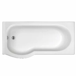 Trojan Concert P-Shaped Shower Bath 1675mm X 750mm/850mm Left Handed - No Tap Hole