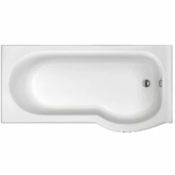 Trojan Concert P-Shaped Shower Bath 1675mm X 750mm/850mm Right Handed - No Tap Hole