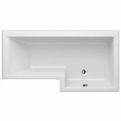 Trojan Elite L-Shaped Shower Bath 1675mm X 700mm/850mm Right Handed - No Tap Hole