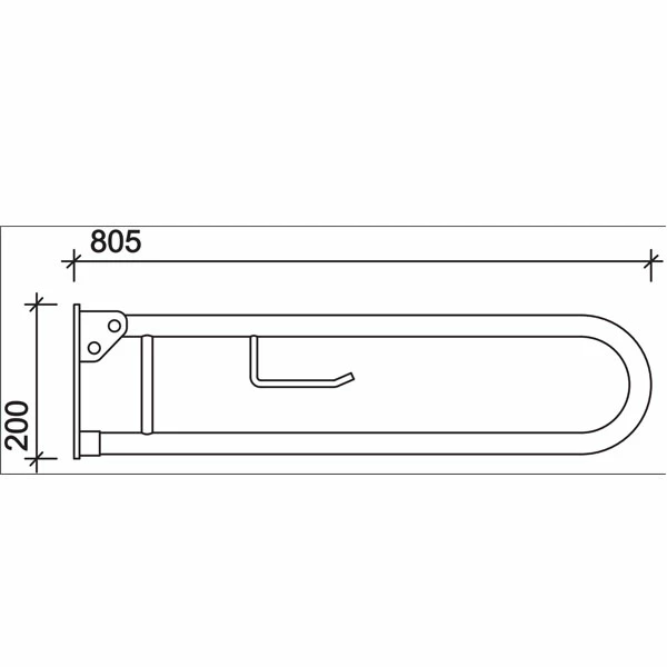 Twyford Doc M Hinged Support Rail With Toilet Roll Holder - White 4 Twyford Doc M Hinged Support Rail With Toilet Roll Holder - White - Image 2