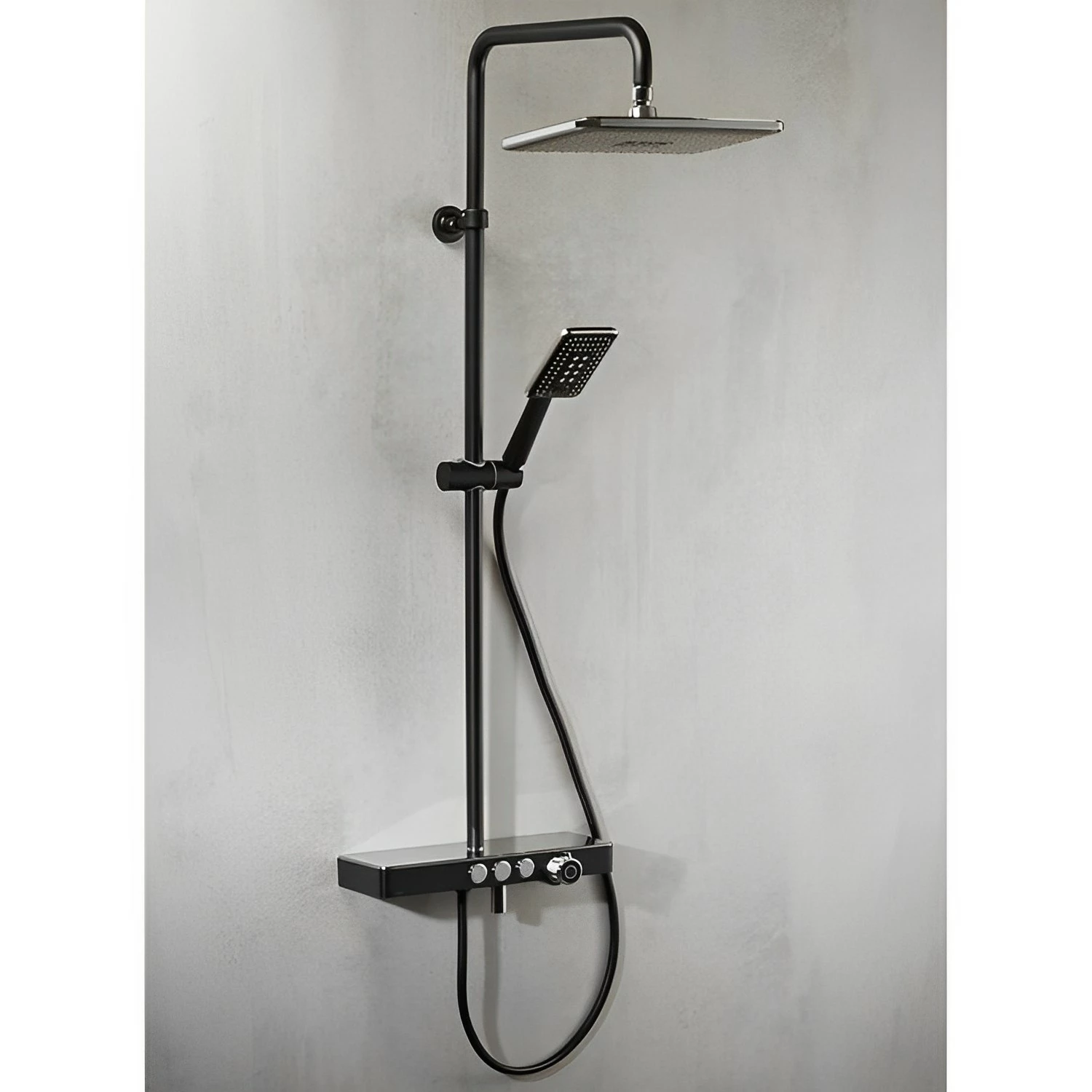 Vema Thermostatic Complete Mixer Shower With Integrated Shelf - Black 5 Vema Thermostatic Complete Mixer Shower With Integrated Shelf - Black - Image 3