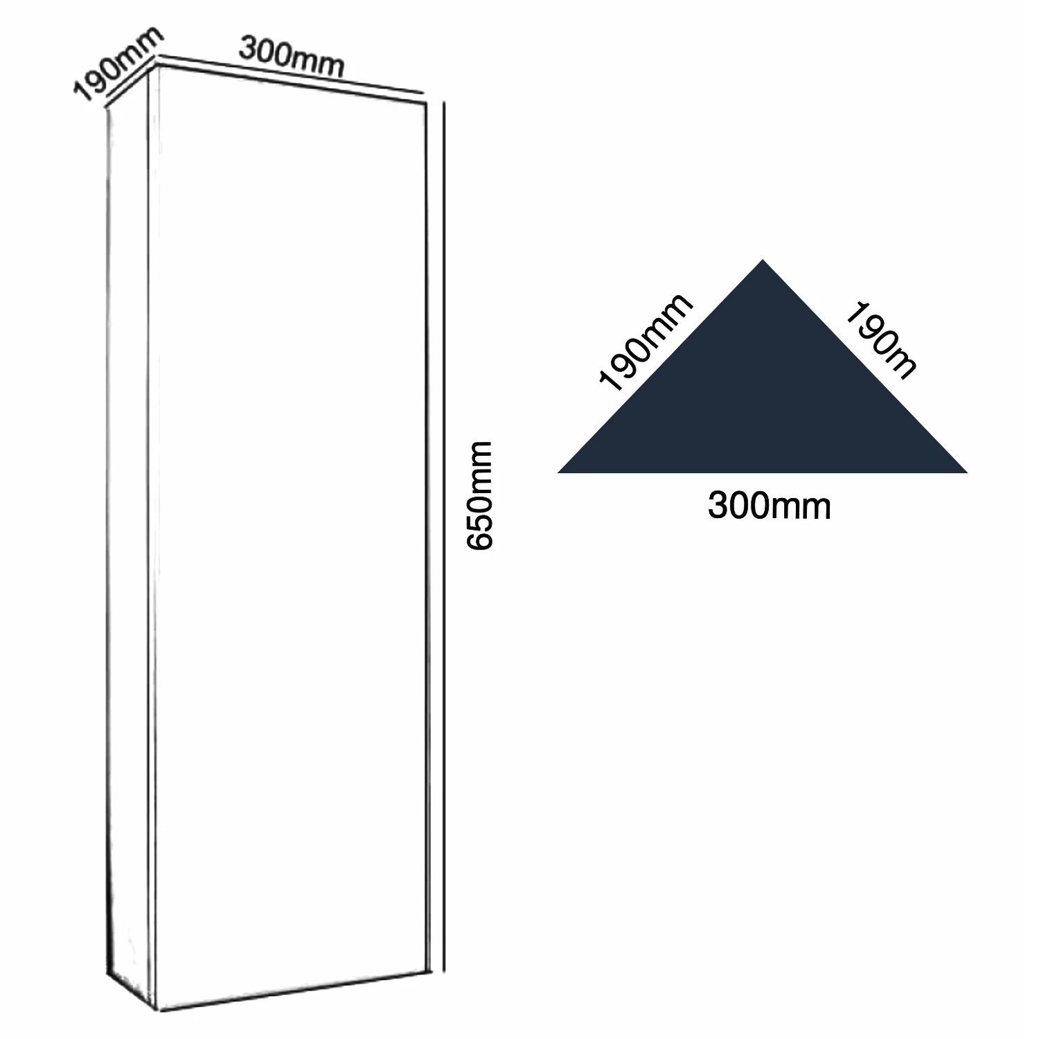 Verona Alcove Corner Mirrored Bathroom Cabinet 300mm Wide - Stainless Steel 3 Verona Alcove Corner Mirrored Bathroom Cabinet 300mm Wide - Stainless Steel