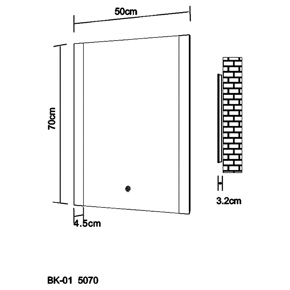 Verona Ashbourne LED Bathroom Mirror With Touch Sensor & Demister 700mm H X 500mm W 4 Verona Ashbourne LED Bathroom Mirror With Touch Sensor & Demister 700mm H X 500mm W - Image 2