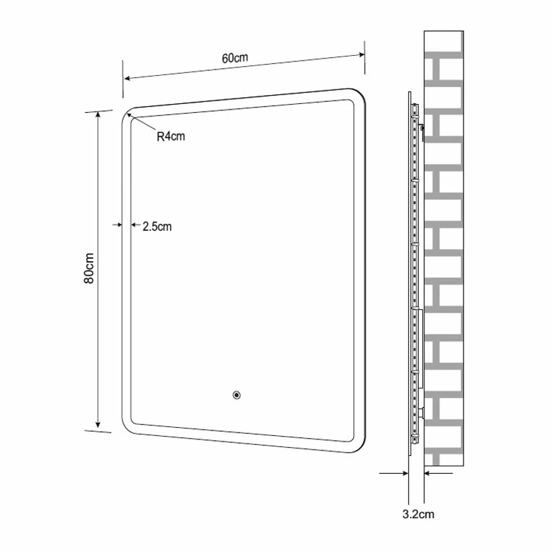 Verona Bathroom Mirror With 25mm LED Frosted Edge 4 Verona Bathroom Mirror With 25mm LED Frosted Edge - Image 2
