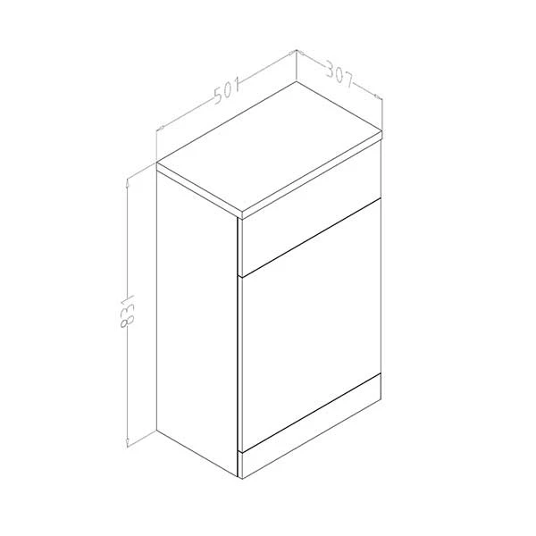 Verona Bianco Back To Wall Toilet Unit 500mm Wide - Gloss White 4 Verona Bianco Back To Wall Toilet Unit 500mm Wide - Gloss White - Image 2