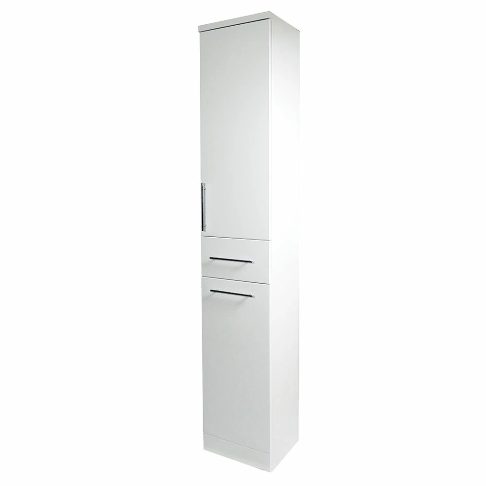 Verona Bianco Floor Standing Tall Storage Unit 350mm Wide - Gloss White 4 Verona Bianco Floor Standing Tall Storage Unit 350mm Wide - Gloss White - Image 2
