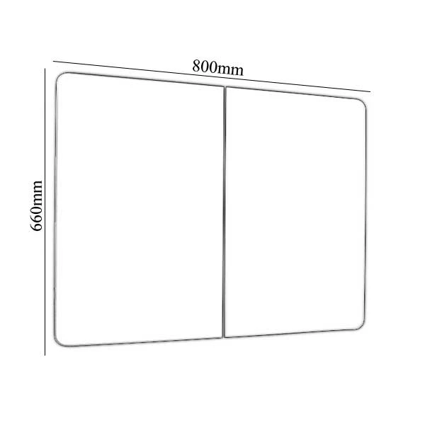 Verona Bramham 2-Door Mirrored Bathroom Cabinet 800mm Wide - Stainless Steel 4 Verona Bramham 2-Door Mirrored Bathroom Cabinet 800mm Wide - Stainless Steel - Image 2