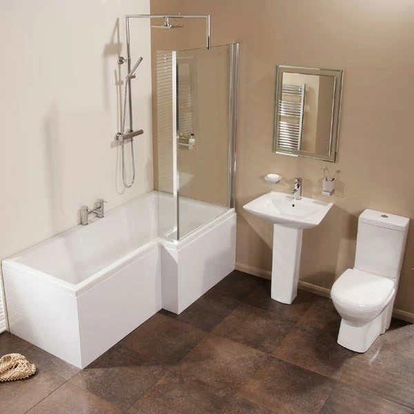 Verona Edge Complete L-Shaped Shower Bath 1700mm X 700mm/850mm - Right Handed 4 Verona Edge Complete L-Shaped Shower Bath 1700mm X 700mm/850mm - Right Handed - Image 2