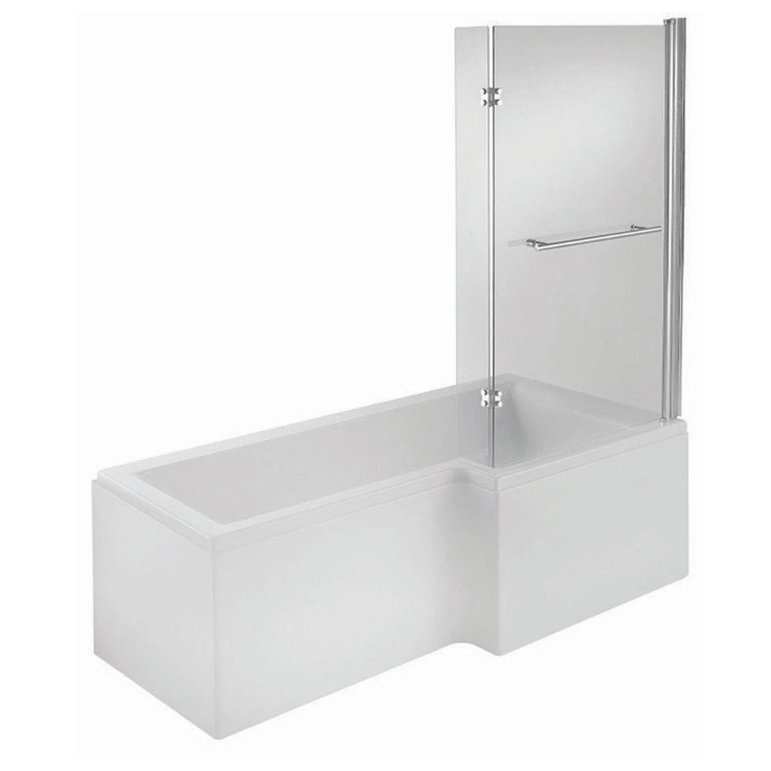 Verona Edge Complete L-Shaped Shower Bath 1700mm X 700mm/850mm - Right Handed 3 Verona Edge Complete L-Shaped Shower Bath 1700mm X 700mm/850mm - Right Handed