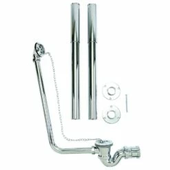 Verona Exposed Chain Bath Waste Kit Inc Waste P Trap And Telescopic Pipe Shrouds