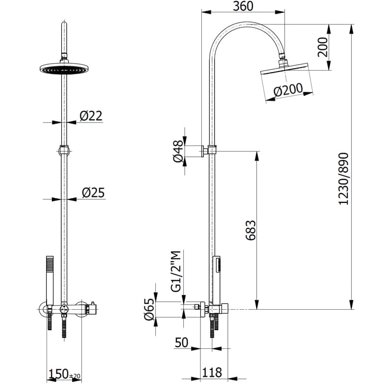 Verona Fusion Thermostatic Bar Complete Mixer Shower - Chrome 4 Verona Fusion Thermostatic Bar Complete Mixer Shower - Chrome - Image 2