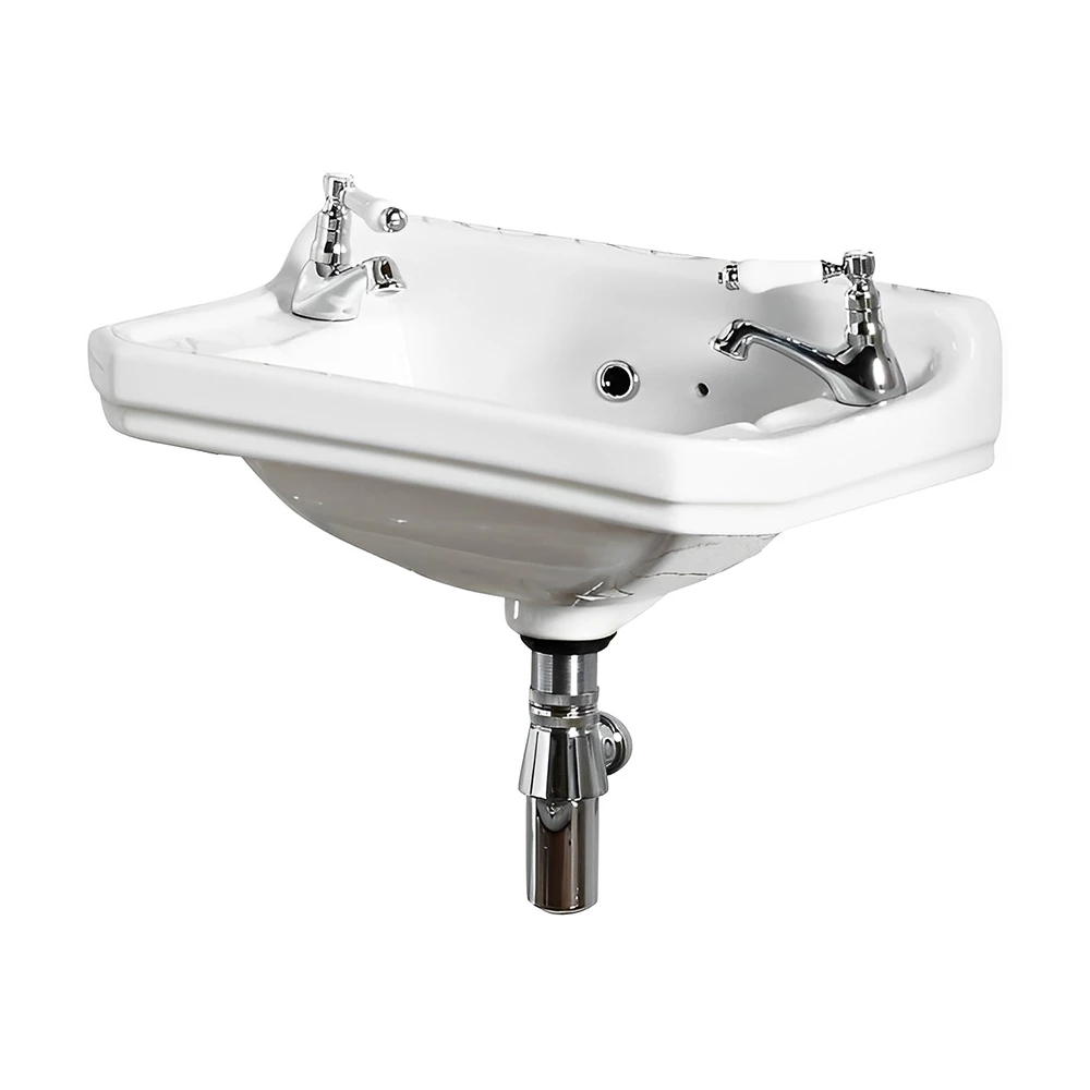 Verona Holborn Wall Hung Basin 500mm Wide - 2 Tap Hole 3 Verona Holborn Wall Hung Basin 500mm Wide - 2 Tap Hole
