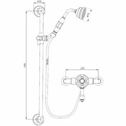 Verona Holborn Exposed Thermostatic Shower Valve With Traditional Slide Rail Kit - Chrome