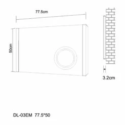 Verona Kilmore LED Bathroom Mirror With Sensor Switch 500mm H X 775mm W 12 Verona Kilmore LED Bathroom Mirror With Sensor Switch 500mm H X 775mm W -HEATANDPLUMB Sales verona kilmore bathroom mirror bemdl 03em 1 1