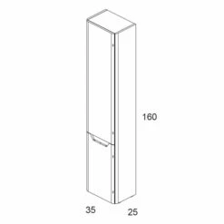 Royo Life Right Handed Wall Hung 2-Door Tall Unit 350mm Wide - Anthracite