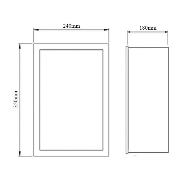 Verona Single Recessed Waterproof Storage Unit - 350 X 240 X 180mm 4 Verona Single Recessed Waterproof Storage Unit - 350 X 240 X 180mm - Image 2