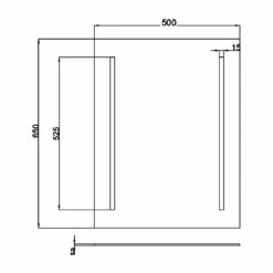Verona Reflection Bathroom Mirror 650mm H X 500mm W Stripe LED Illuminated