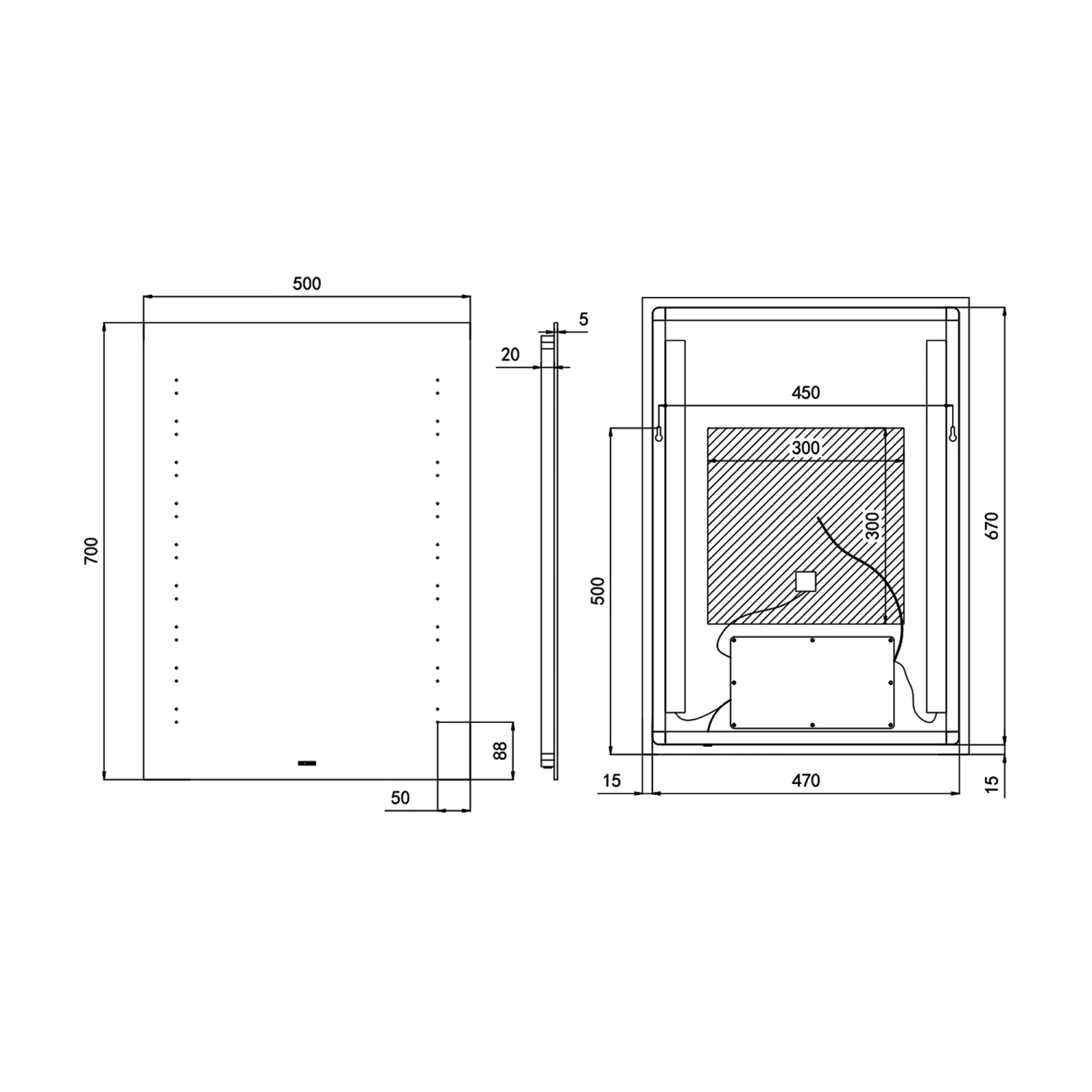 Verona Reflection Beveled Bathroom Mirror 700mm H X 500mm W LED Illuminated 3 Verona Reflection Beveled Bathroom Mirror 700mm H X 500mm W LED Illuminated