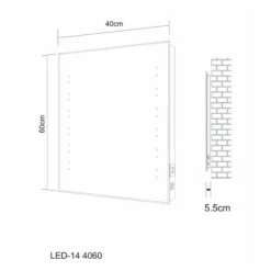 Verona Reflection Beveled Bathroom Mirror 600mm H X 400mm W LED Illuminated -HEATANDPLUMB Sales verona reflection bathroom mirror led8 1