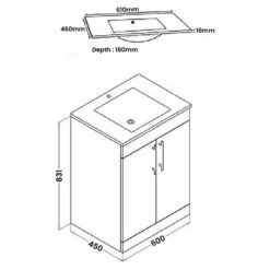 Verona Rialto Floor Standing Vanity Unit And Basin 600mm Wide White 1 Tap Hole 7 Verona Rialto Floor Standing Vanity Unit And Basin 600mm Wide White 1 Tap Hole -HEATANDPLUMB Sales verona rialto vanity unit veb1 1