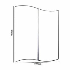 Verona Tide 2-Door Mirrored Bathroom Cabinet 600mm Wide - Stainless Steel