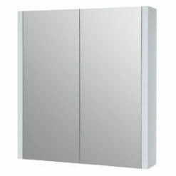 Verona Trevi 2-Door Mirrored Bathroom Cabinet 650mm H X 600mm W White