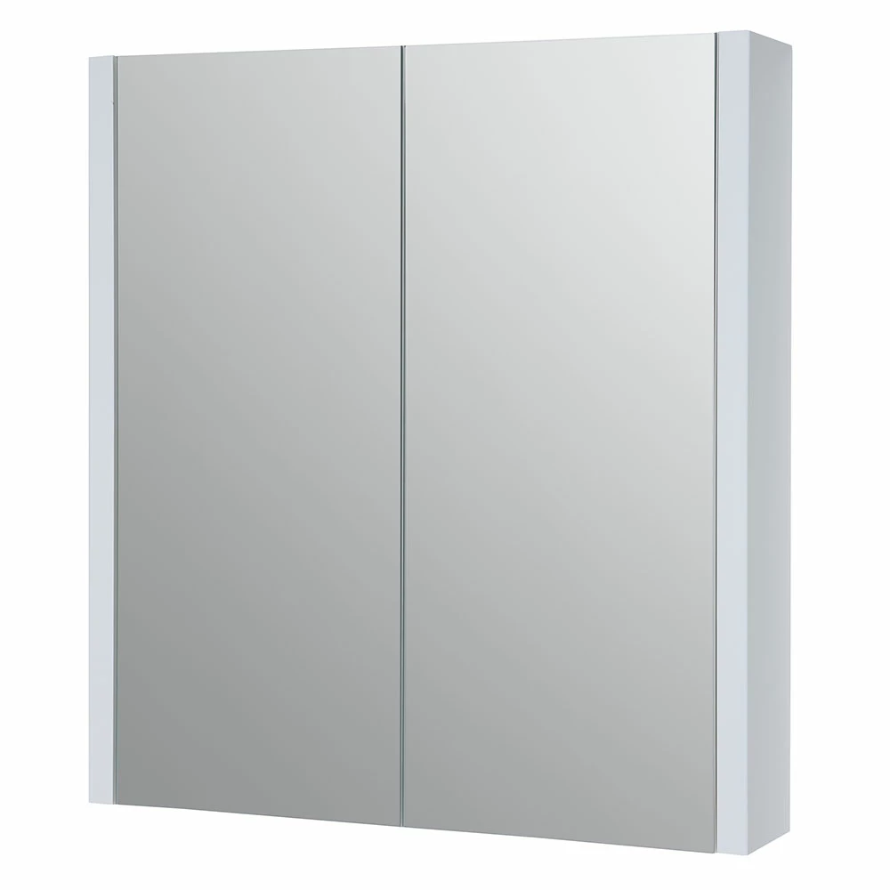 Verona Trevi 2-Door Mirrored Bathroom Cabinet 650mm H X 600mm W White 3 Verona Trevi 2-Door Mirrored Bathroom Cabinet 650mm H X 600mm W White
