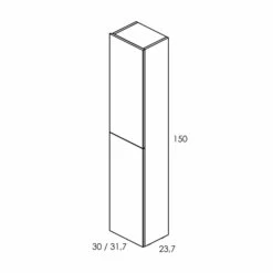 Royo Valencia Wall Hung 2-Door Tall Unit 300mm Wide - Anthracite 7 Royo Valencia Wall Hung 2-Door Tall Unit 300mm Wide - Anthracite -HEATANDPLUMB Sales verona valencia bathroom furniture ro123519