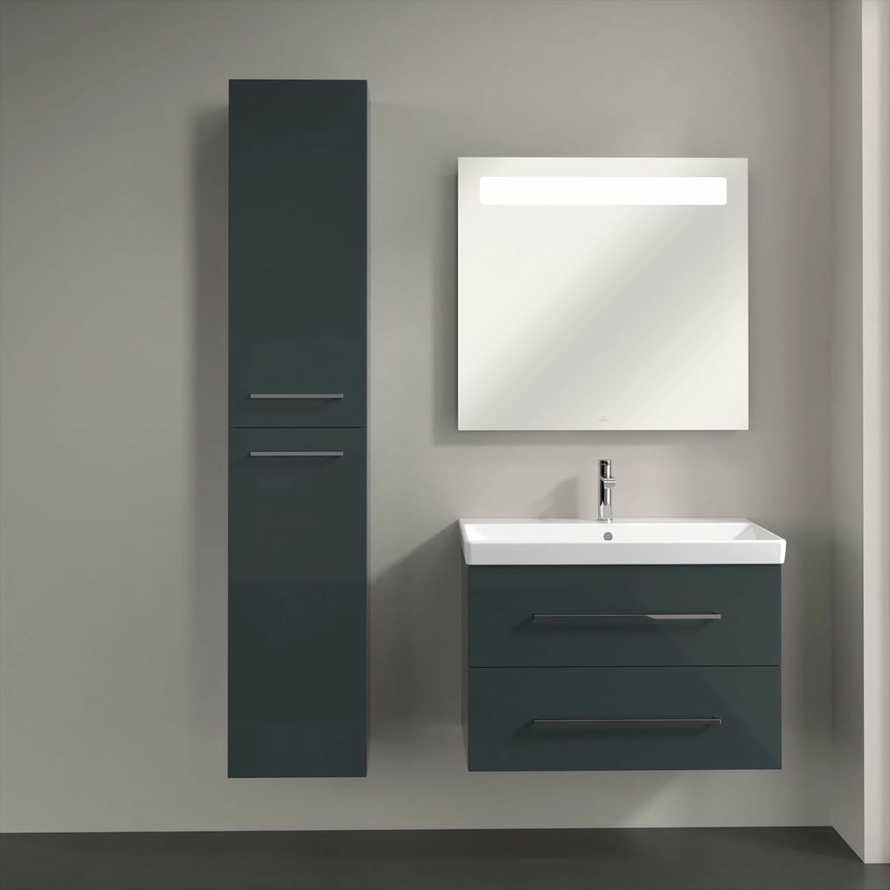 Villeroy & Boch Avento Wall Hung Tall Storage Unit RH 350mm Wide - Crystal Grey 3 Villeroy & Boch Avento Wall Hung Tall Storage Unit RH 350mm Wide - Crystal Grey