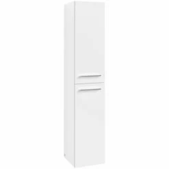 Villeroy & Boch Avento Wall Hung Tall Storage Unit RH 350mm Wide - Crystal White -HEATANDPLUMB Sales villeroy boch avento bathroom furniture a89400b4 1