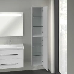 Villeroy & Boch Avento Wall Hung Tall Storage Unit RH 350mm Wide - Crystal White -HEATANDPLUMB Sales villeroy boch avento bathroom furniture a89401b4 1