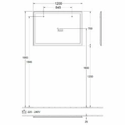 Villeroy & Boch Finero LED Bathroom Mirror 700mm H X 1200mm W 10 Villeroy & Boch Finero LED Bathroom Mirror 700mm H X 1200mm W -HEATANDPLUMB Sales villeroy boch finero bathroom furniture a4681200