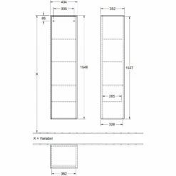 Villeroy & Boch Finero LH Tall Storage Unit 404mm Wide - Glossy Grey 8 Villeroy & Boch Finero LH Tall Storage Unit 404mm Wide - Glossy Grey -HEATANDPLUMB Sales villeroy boch finero bathroom furniture c53200dh