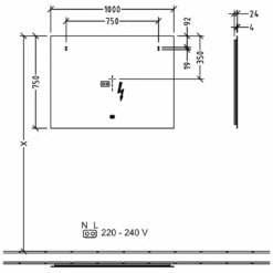 Villeroy & Boch More To See Lite LED Bathroom Mirror 750mm H X 1000mm W -HEATANDPLUMB Sales villeroy boch more to see lite bathroom mirror vba4591000 4