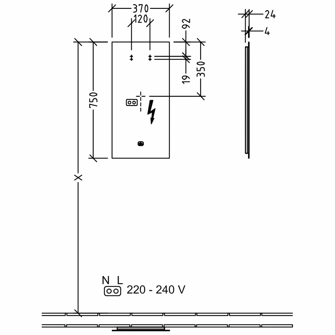 Villeroy & Boch More To See Lite LED Bathroom Mirror 750mm H X 370mm W 7 Villeroy & Boch More To See Lite LED Bathroom Mirror 750mm H X 370mm W - Image 5