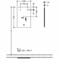 Villeroy & Boch More To See Lite LED Bathroom Mirror 750mm H X 500mm W
