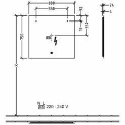 Villeroy & Boch More To See Lite LED Bathroom Mirror 750mm H X 800mm W 9 Villeroy & Boch More To See Lite LED Bathroom Mirror 750mm H X 800mm W -HEATANDPLUMB Sales villeroy boch more to see lite bathroom mirror vba4598000 1