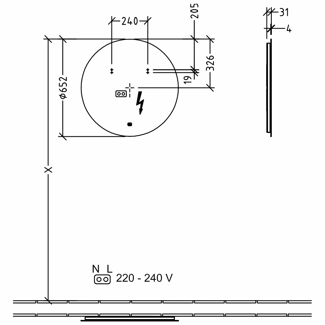 Villeroy & Boch More To See Lite LED Bathroom Mirror 650mm Diameter 4 Villeroy & Boch More To See Lite LED Bathroom Mirror 650mm Diameter - Image 2