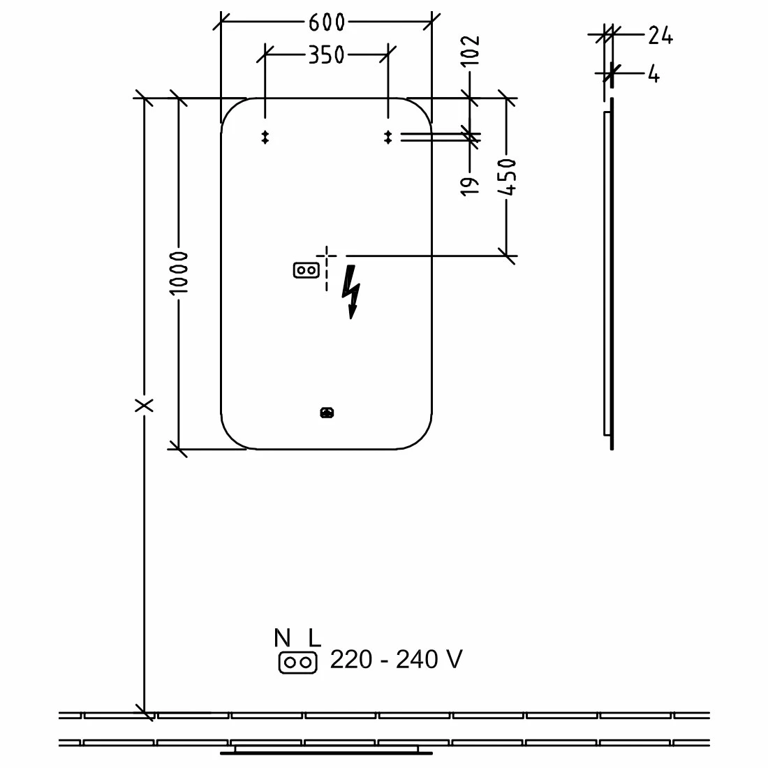 Villeroy & Boch More To See Lite LED Bathroom Mirror 1000mm H X 600mm W 5 Villeroy & Boch More To See Lite LED Bathroom Mirror 1000mm H X 600mm W - Image 3